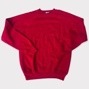 NWOT Vintage 90s LEE Pullover Sweatshirt Crewneck 50/50 Size L Red Made In Usa